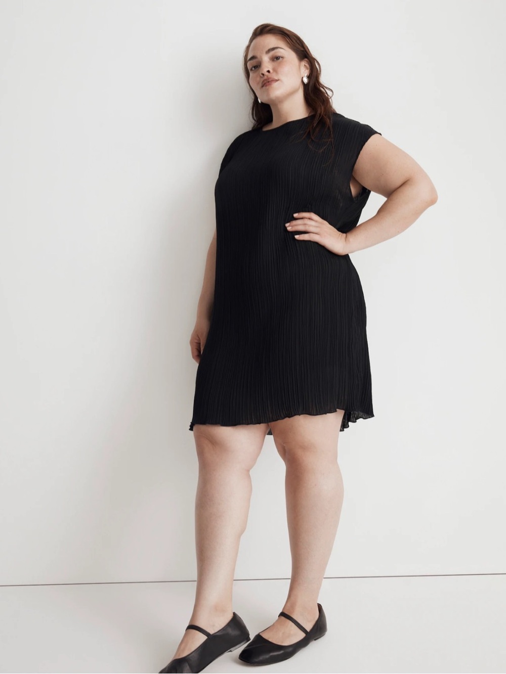 Madewell Plus Plisse Mini Tee Dress size 18W NN245